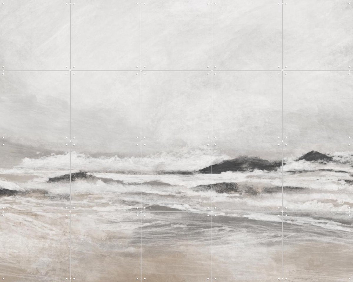 IXXI September Coast, Dan Hobday & Various - 100 x 80 cm - Gratis ophangtool - Grote wanddecoratie en posters - Realisme, Aquarel, Abstract