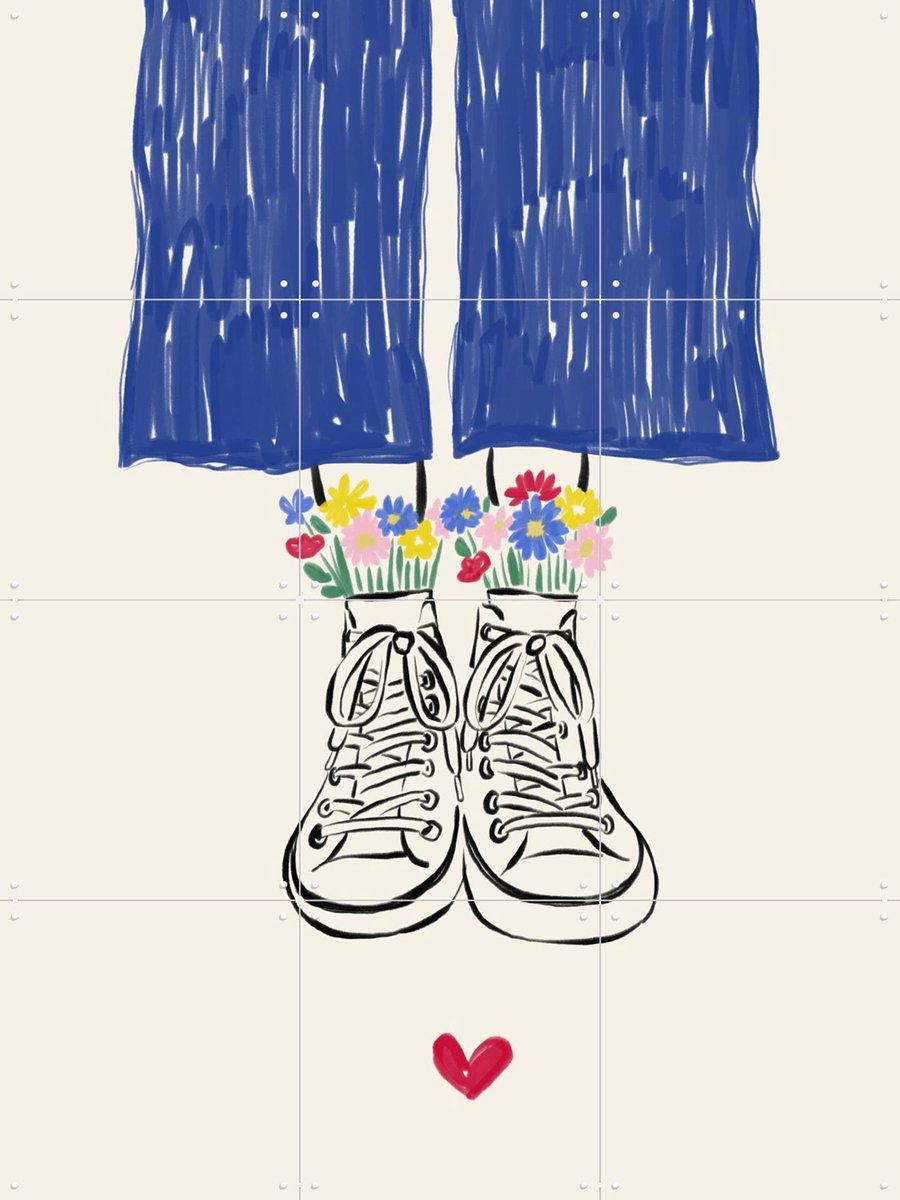 IXXI Flower Shoes, Rio Soley & Various - 60 x 80 cm - Gratis ophangtool - Grote wanddecoratie en posters - Illustraties, Speels, Kinderkamer, Gang