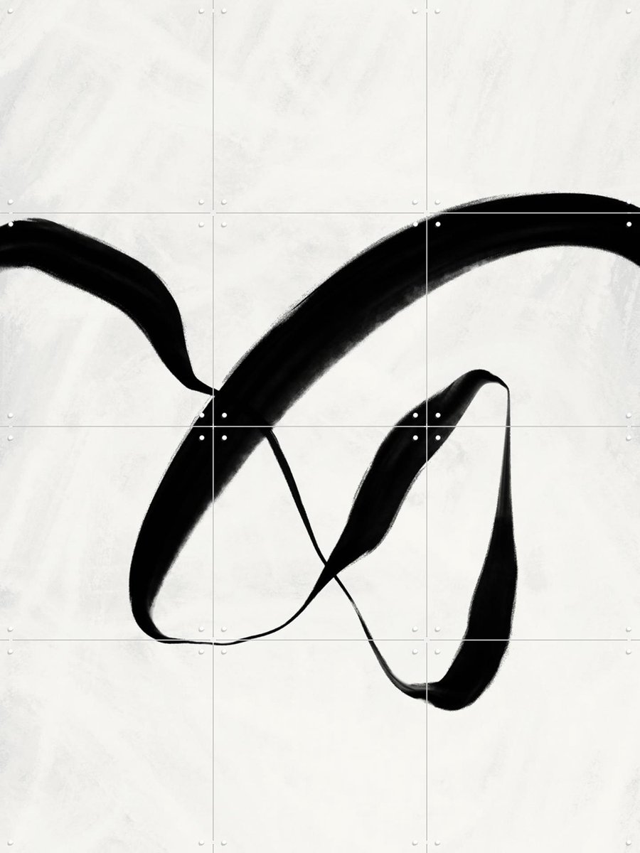 IXXI Flowing Ink Dance, Treechild & Various - 60 x 80 cm - Gratis ophangtool - Grote wanddecoratie en posters - Line art, Modern, Abstract, Woonkamer