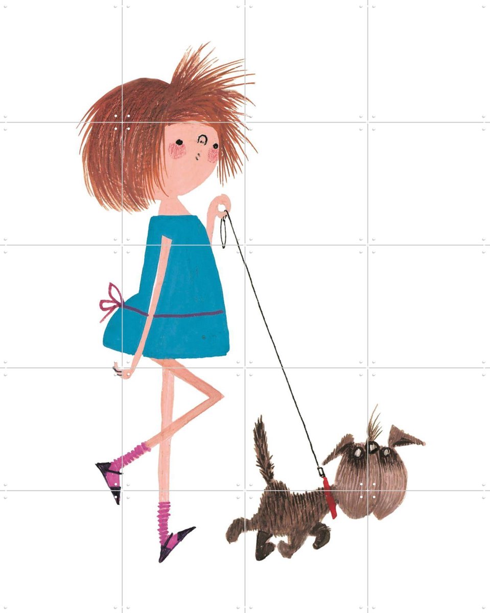 IXXI Samen Wandelen, Fiep Westendorp - 80 x 100 cm - Gratis ophangtool - Grote wanddecoratie en posters - Tekeningen, Speels, Kinderkamer, Kinderen