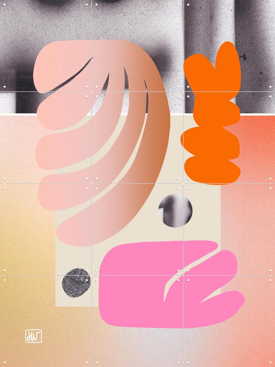 IXXI Shape Garden, Henriette Visscher - 60 x 80 cm - Gratis ophangtool - Grote wanddecoratie en posters - Geometrische Kunst, Gemengde Technieken