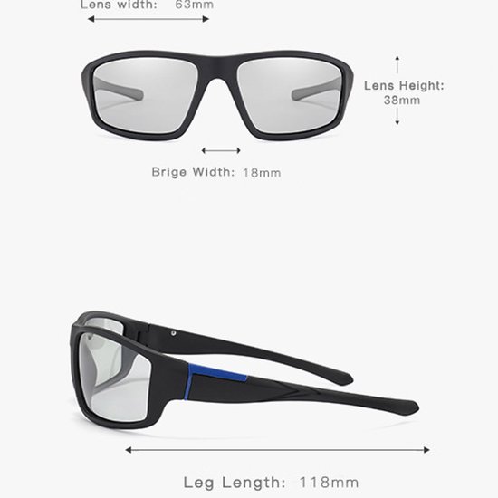 Photochromic - Zonnebril - Met Polaroid en UV400 Bescherming - Photochromic fietsbril - Sport rijden fietsen buitenbril - Automatisch Verduisterend - Zonnebril Heren - Zonnebril Dames - Zonnebrillen voor Dames - UV-bescherming - Voor buitensporten — afbeelding 2