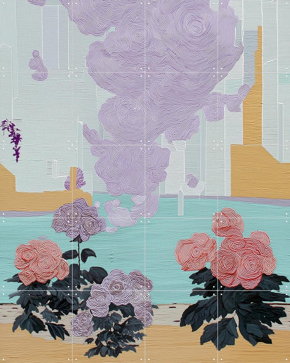 IXXI Surreal Worlds - Pale Distance, Artclaud - 80 x 100 cm - Gratis ophangtool - Grote wanddecoratie en posters - Surrealisme, Kleurrijk, Abstract
