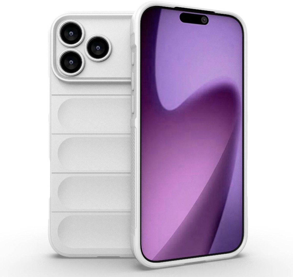 Mobigear Hoesje geschikt voor Apple iPhone 18 Pro Max Telefoonhoesje Flexibel TPU | Mobigear Bumpy Backcover | iPhone 18 Pro Max Case | Back Cover - Wit