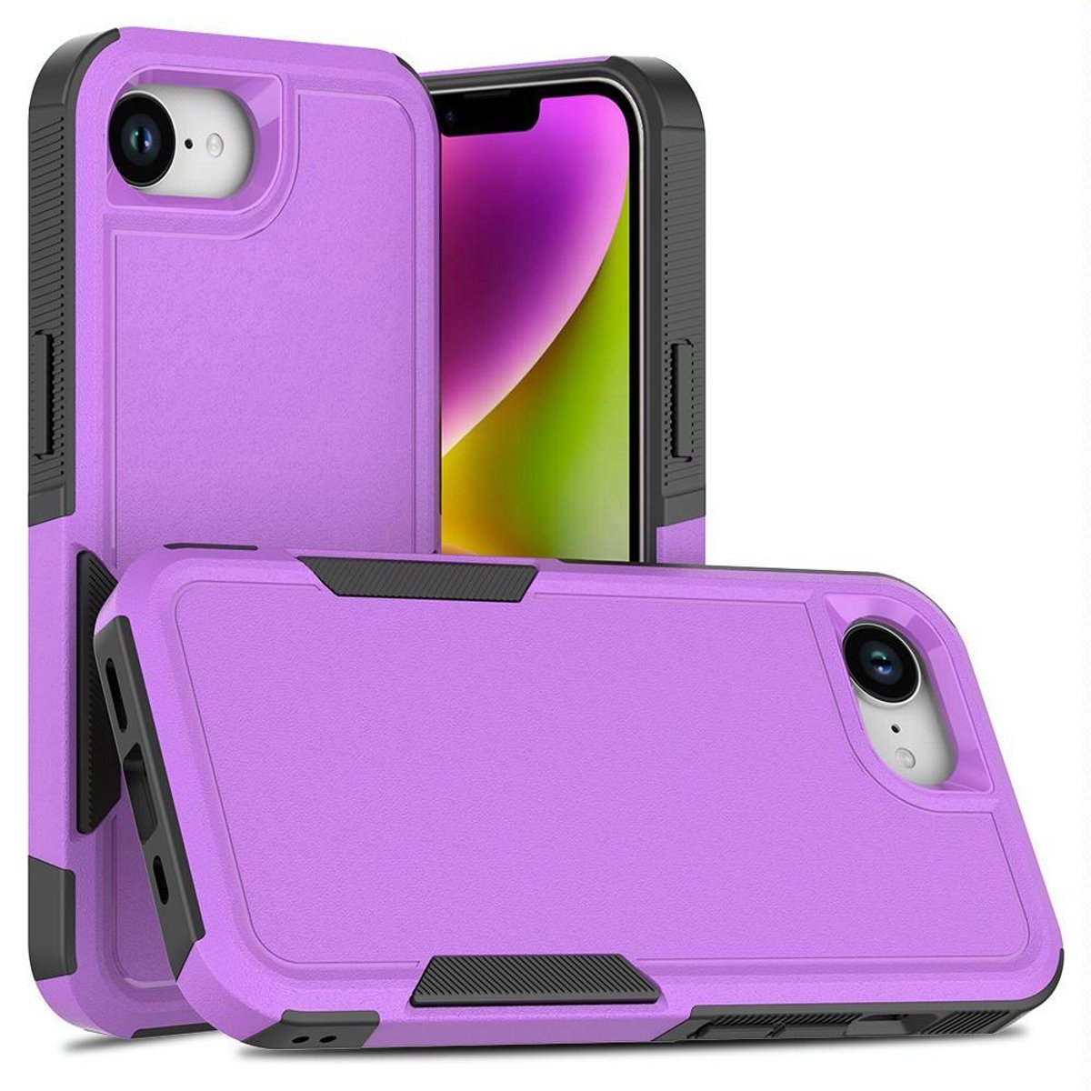 Mobigear Hoesje geschikt voor Apple iPhone 17e Telefoonhoesje Hardcase | Mobigear Heavy Armor Backcover Shockproof | Schokbestendig iPhone 17e Telefoonhoesje | Anti Shock Proof - Paars