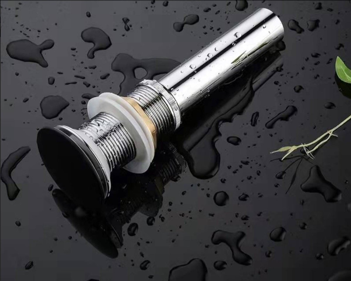 Hudor Clic-Clac Afvoer - Chroom - 100% Messing - Sifon - Afvoerzeef - Afvoerplug - Afvoerstop - Modern Design - Wastafel Afvoer