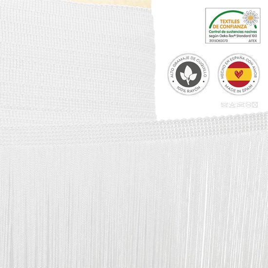 = Cuquillo-franjes om te Naaien van Flamenco en Sevilla. Samenstelling Rayon 100%. Lengte van 20cm. 5m Stukken - (Wit) — afbeelding 2