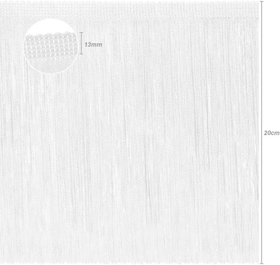 = Cuquillo-franjes om te Naaien van Flamenco en Sevilla. Samenstelling Rayon 100%. Lengte van 20cm. 5m Stukken - (Wit) — afbeelding 5