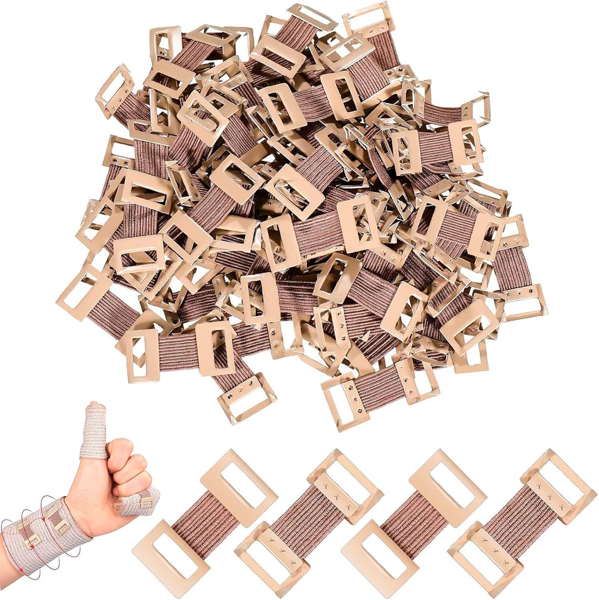 50 stuks elastische verbandclips, schoonmoederklemmen, universele verbandklemmen, aluminium gesp, elastische verbandclips voor verschillende soorten verbanden