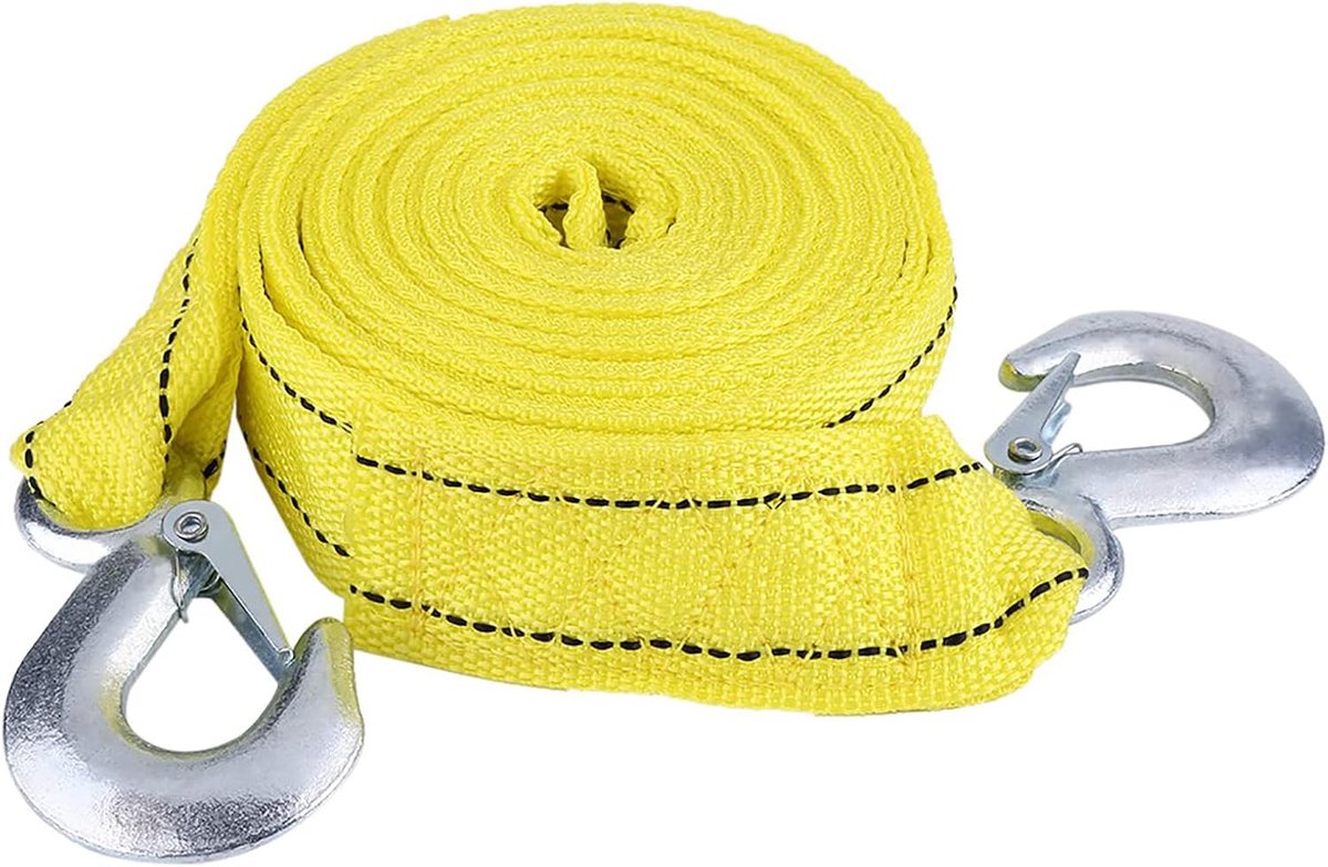 4 meter belasting 5 ton aanhangwagen sleepkabel Trekhaakkabel met haken Hulpvoertuiggereedschap