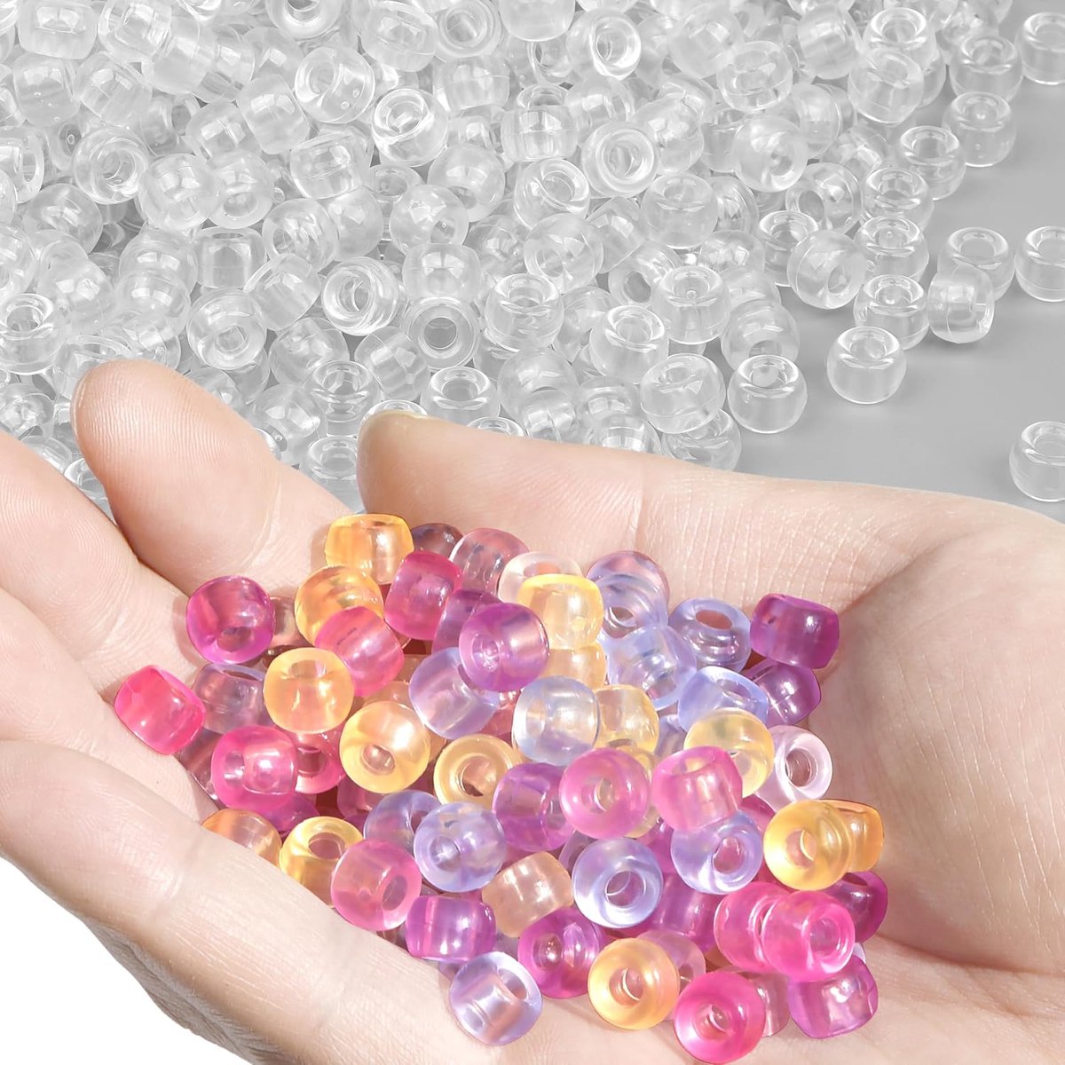 Kralen Bulk - 1000 Stuks Plastic Schattige Heldere Kleurveranderende Kralen voor Vriendschapsarmband & Halsketting DIY Sieraden Maken Feestdecoratie Benodigdheden