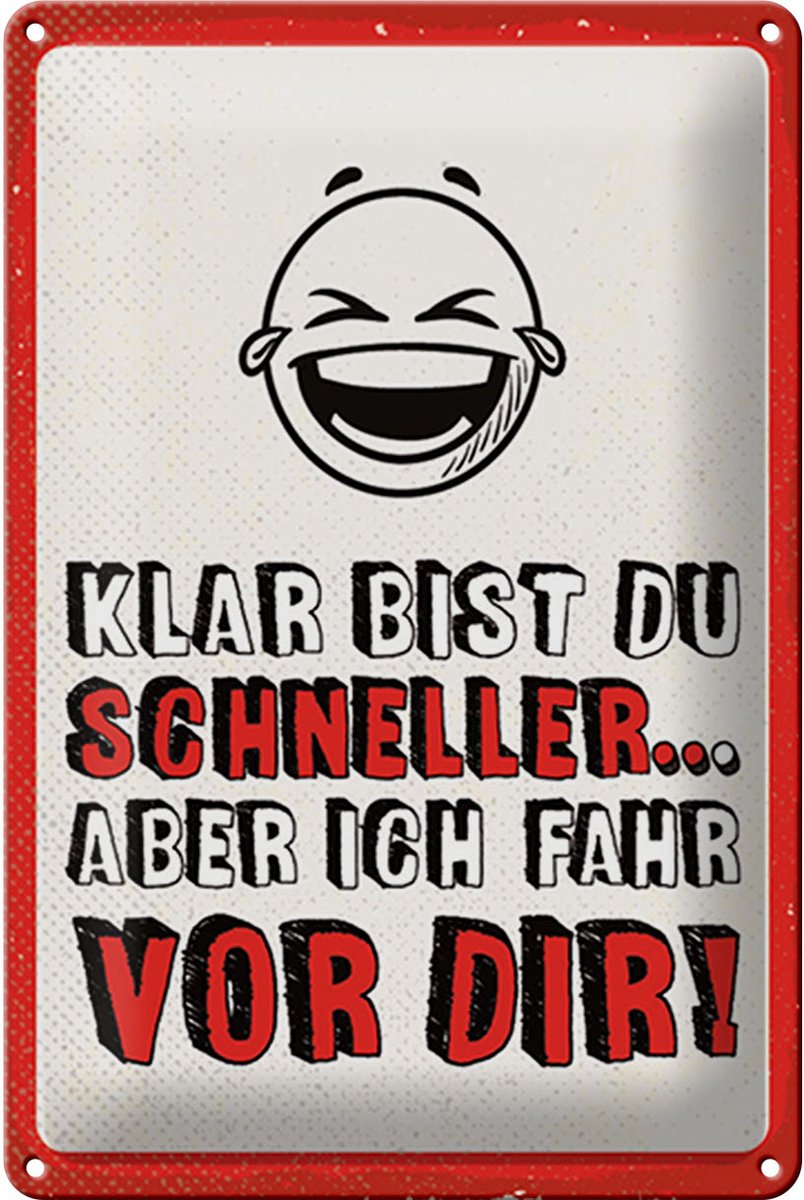 Blechschild Spruch 20x30 cm Schneller vor dir Schild