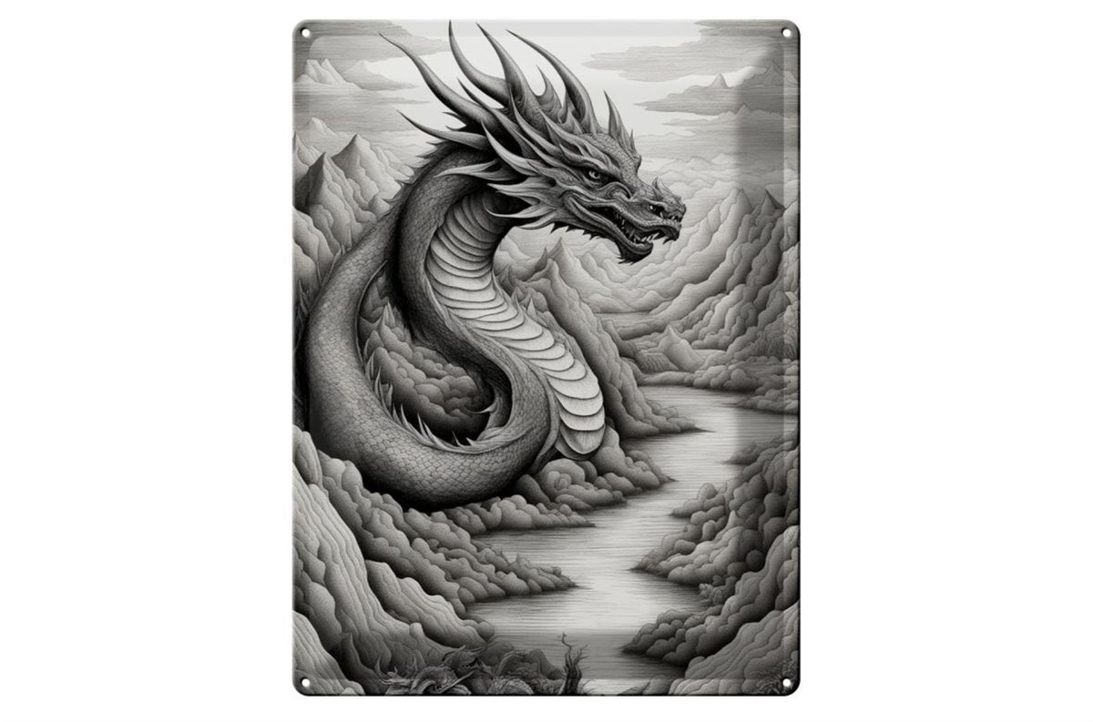 Blechschild 20x30cm Drachenschlange 4