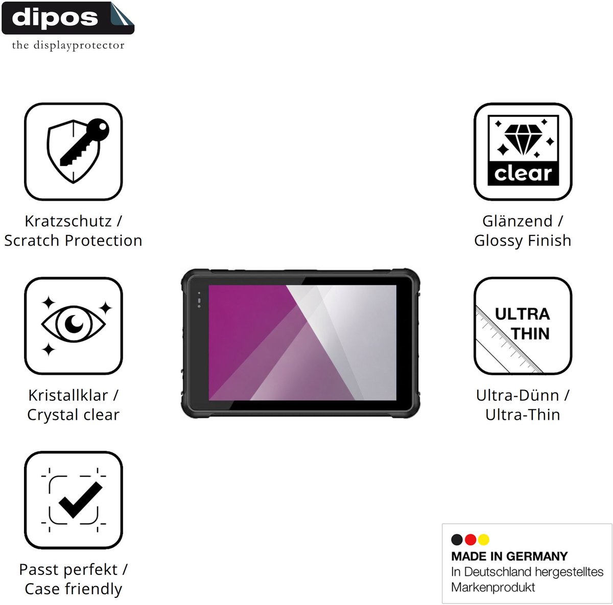 dipos – 2x Beschermfolie geschikt voor Conker NS82 | Krasbestendige & heldere Screenprotector Ultra-Thin