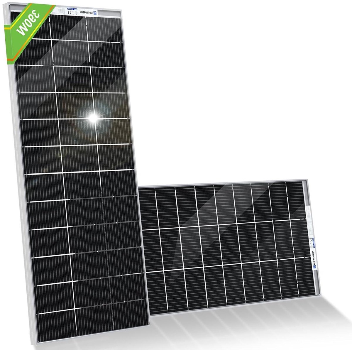 Zonnepaneel Set - Energie Module - Batterij Opladen - Dubbelzijdige Stroomopwekking - 2 Stuks - Zilver