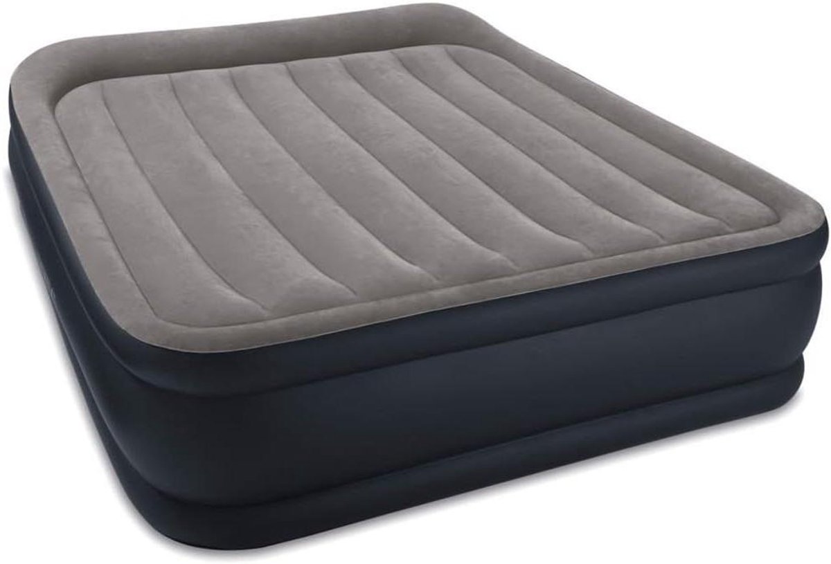 Luchtbed - Opblaasbaar Matras - Logeren Thuis - Ingebouwde Pomp - 152 x 203 cm - Grijs