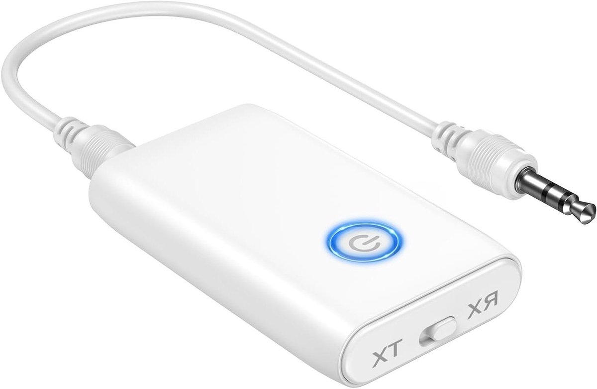 Bluetooth Adapter - Audio Ontvanger - Draadloos Muziek Streamen - 2-in-1 Functie - 10 Meter Bereik - Wit