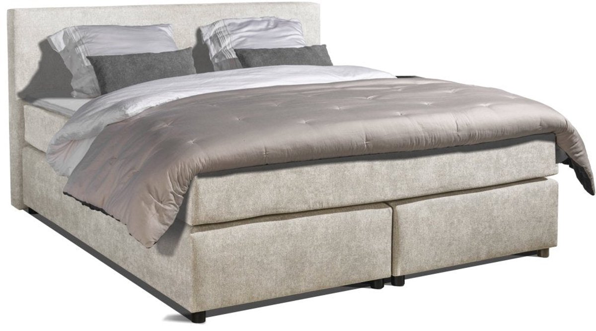 Mörgenn Boxspring Bloemendaal Monza - Pocketvering - Luxe topper - Groen - 90x220 cm - Inclusief Dekbed en Kussens