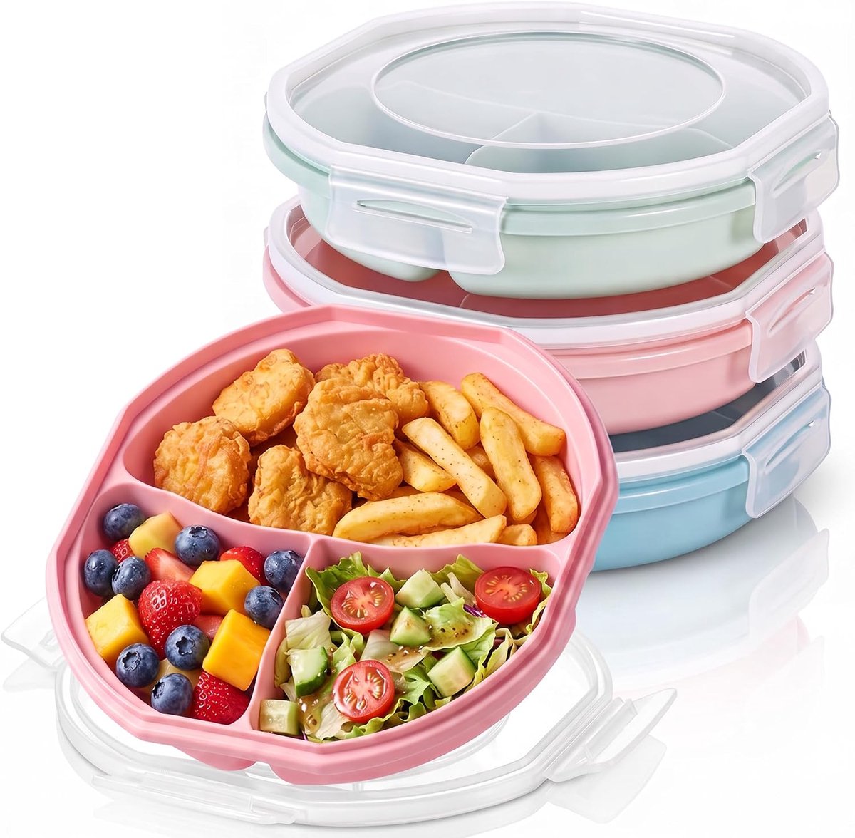 luchtdicht | BPA-vrije kunststof magnetronservies, geschikt voor vriezer en vaatwasmachinebestendig, voor bentobox, meal prep, opbergdozen