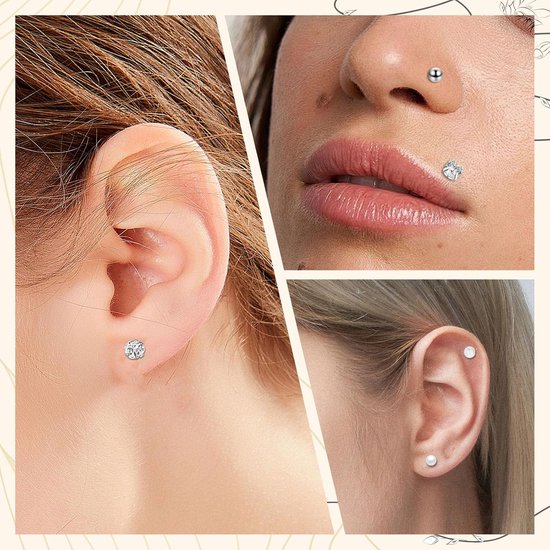 lippiercing, 10 stuks, 1,2 mm, lip, helix, tragus, piercing, lippiercing, sieraad — afbeelding 4