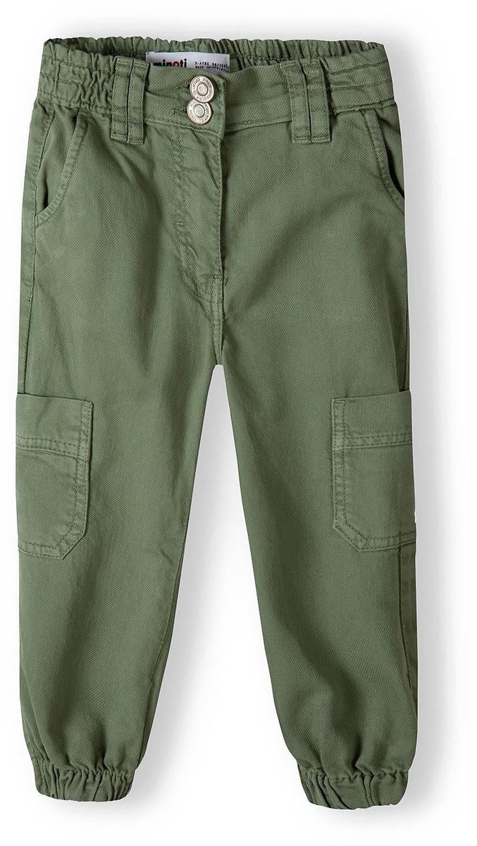 Minoti cargobroek meisjes kaki - 100% katoen