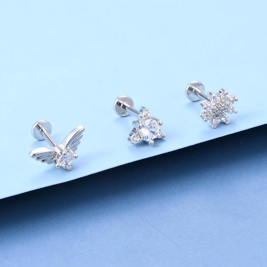 Studs Tragus Kraakbeen Oorbellen 16G 8Mm Chirurgisch Staal Plastic Helix Monroe Medusa Piercing — afbeelding 3