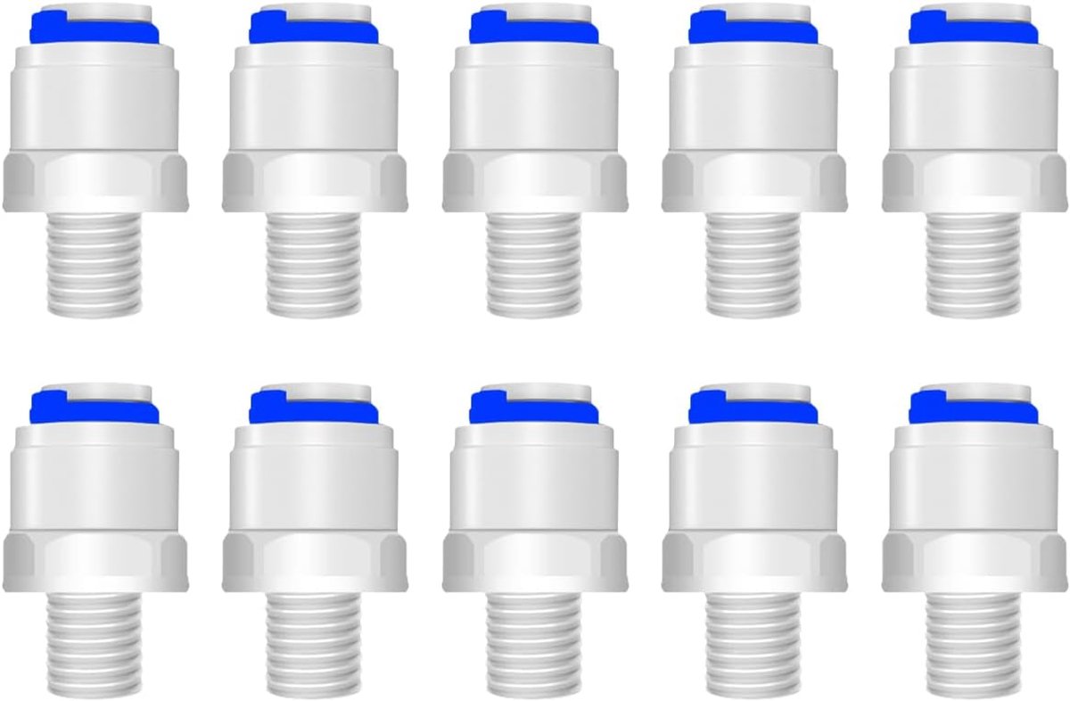 10 stuks snelkoppelingen voor waterzuiveringsbuizen, insteekkoppelingen voor waterslangen, 1/8 inch BSP mannelijk - 1/4 inch