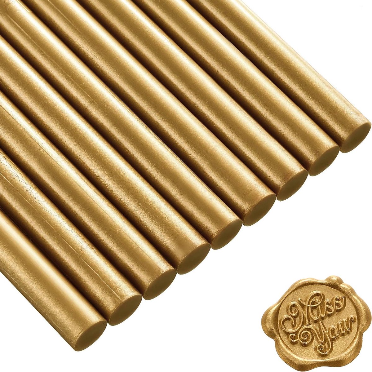 15 stuks lijmpistool zegellak wax sticks voor retro vintage waszegel stempel en brief, ideaal voor bruiloft, uitnodigingen, kaartenenveloppen, cadeauverpakking bronskleurig