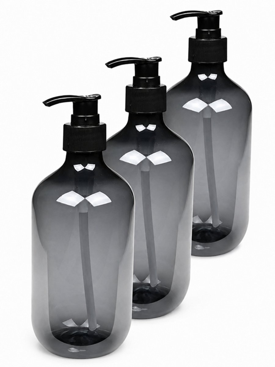 Benson zeepdispenser - zeeppompje - hervulbaar - blauw kunststof - 500ml - 3 stuks