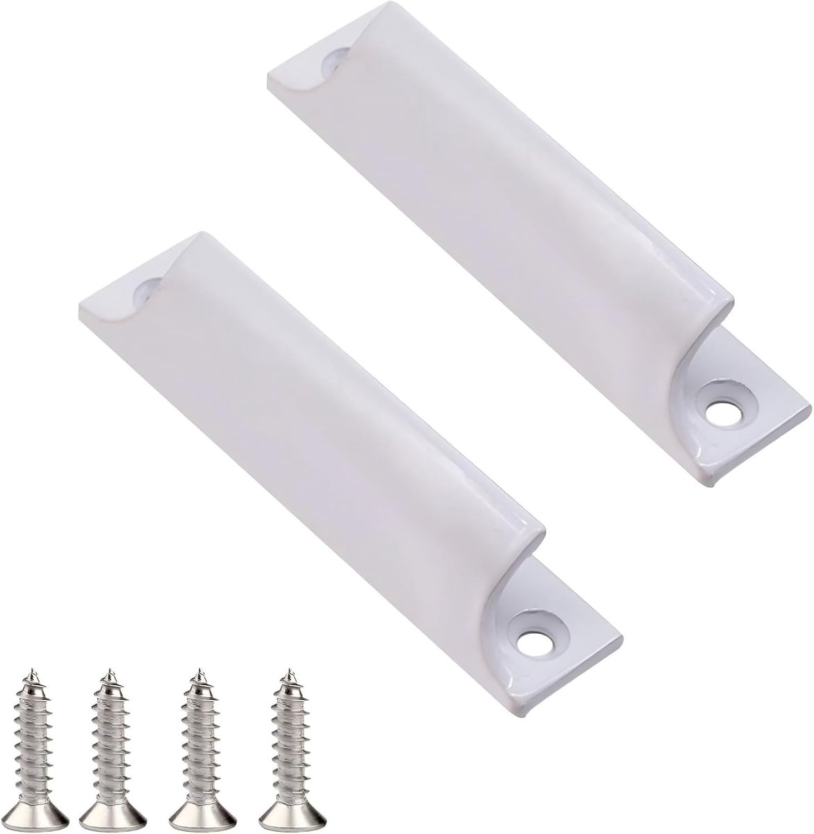 2 stuks aluminium terrasdeurgreep met schroeven voor balkondeuren | Deurgreep, balkondeur, kastgrepen van hoogwaardige aluminiumlegering, 9 x 2 cm (wit)