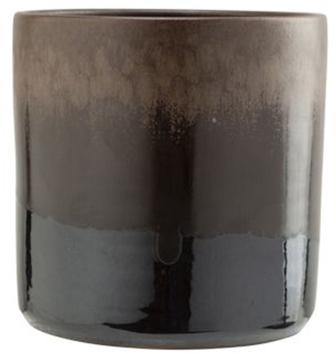 Cosy @ Home Bloempot Glazed Bruin 18x18xh18cm Cilind