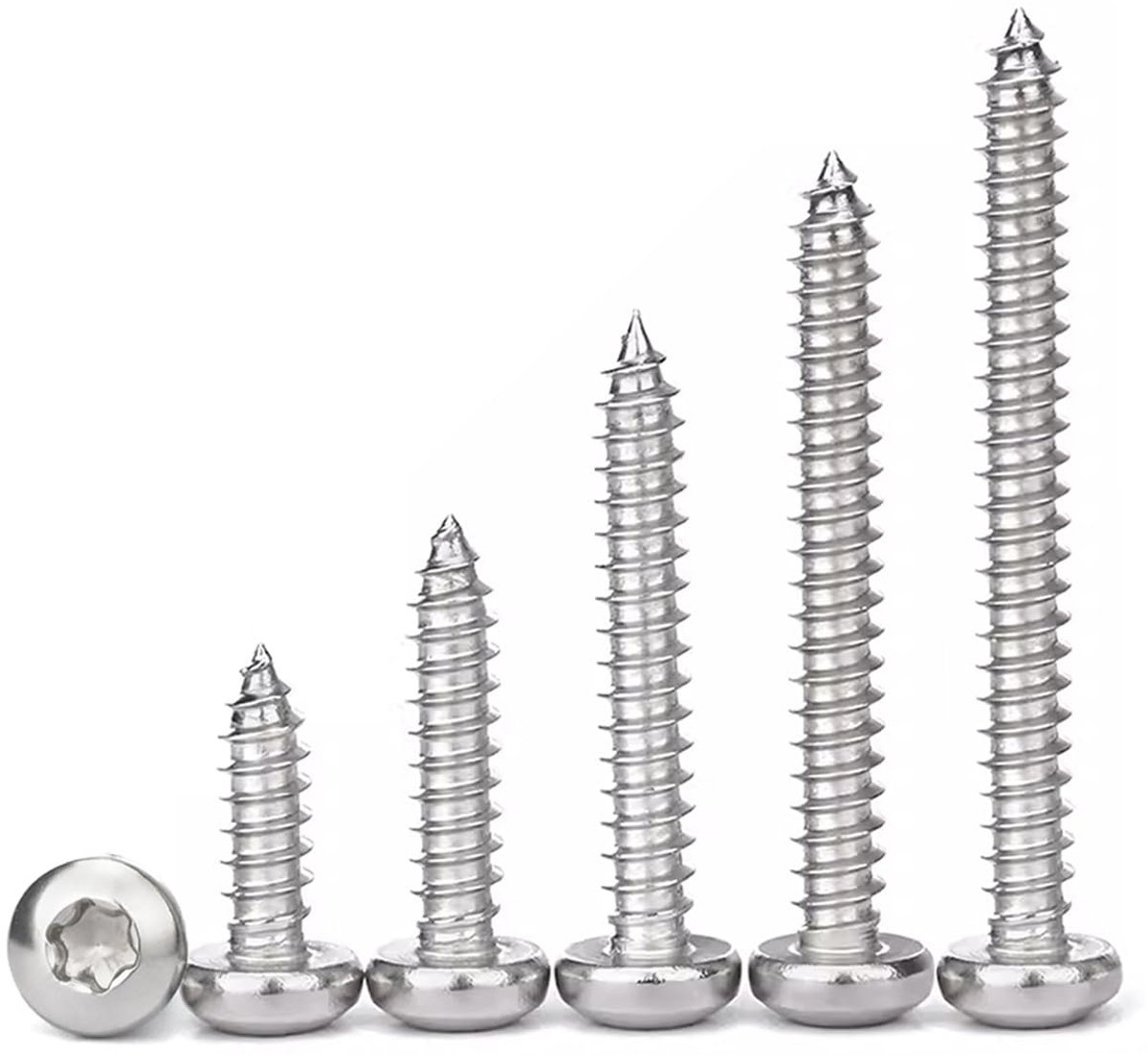 Houtschroeven Torx, M3x12 Universele Schroef Platte Kop A2 Roestvrij Staal Zelfsnijdende Schroeven Volledige Schroefdraad, 100 Stuks