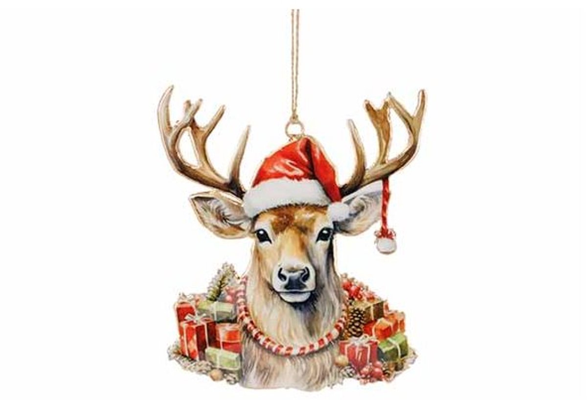 Hanger Vintage Deer Bruin 12x,5xh15cm Ij Zer