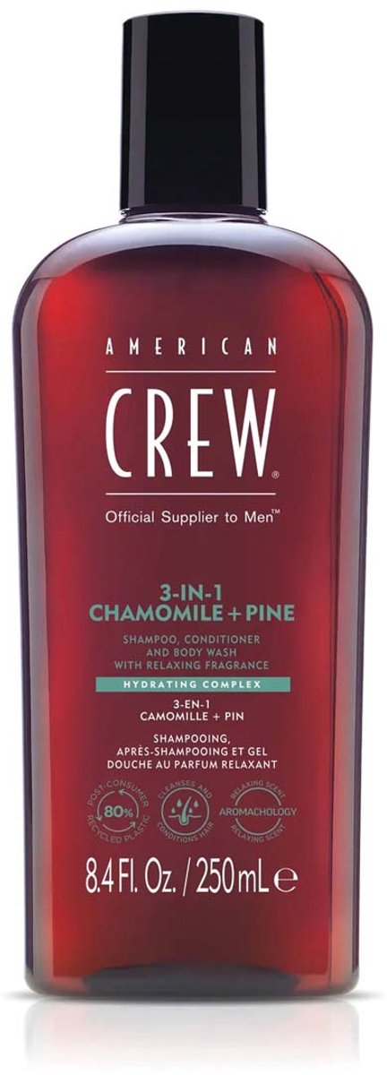 American Crew - 3-in-1 Shampoo, Conditioner & Body-Wash Chamomile & Pine