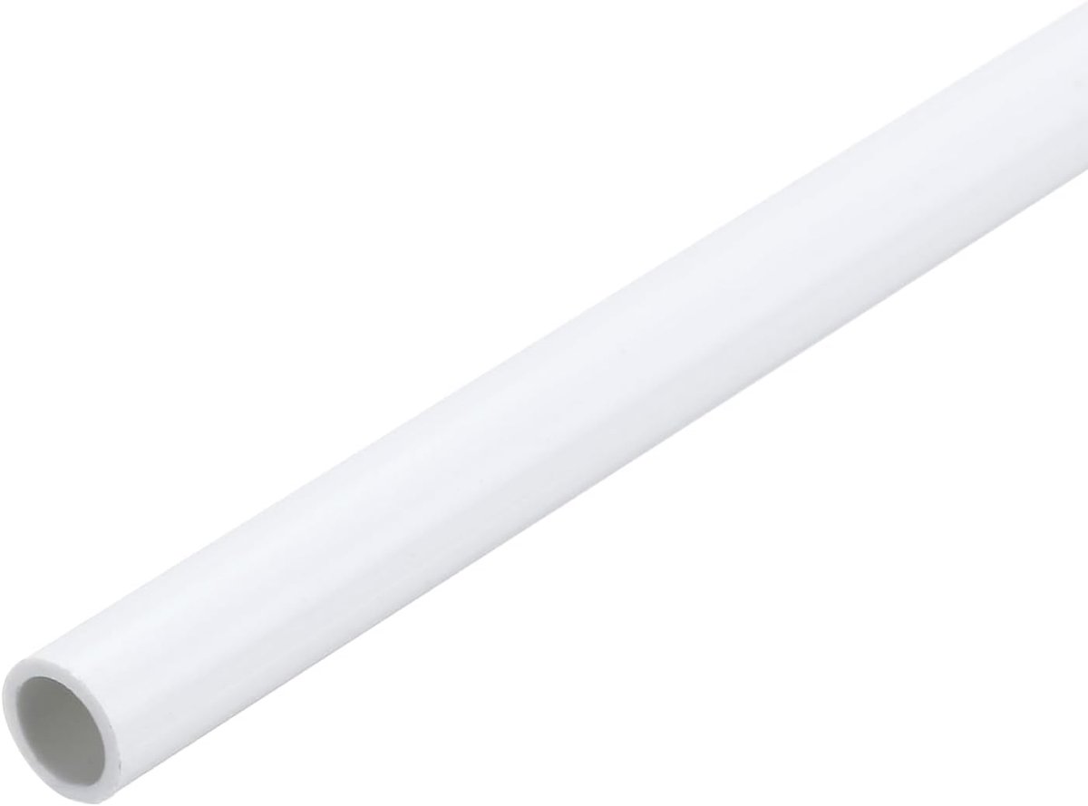 Pvc-buis, diameter 6 mm, lengte 300 mm, ronde kunststof buis voor tuin, aquarium, waterleiding, kabelgoot, ventilatiebuis (wit)