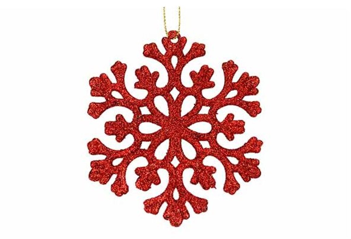 Hanger Flake Glitter Rood 10xh10cm Kunst Stof