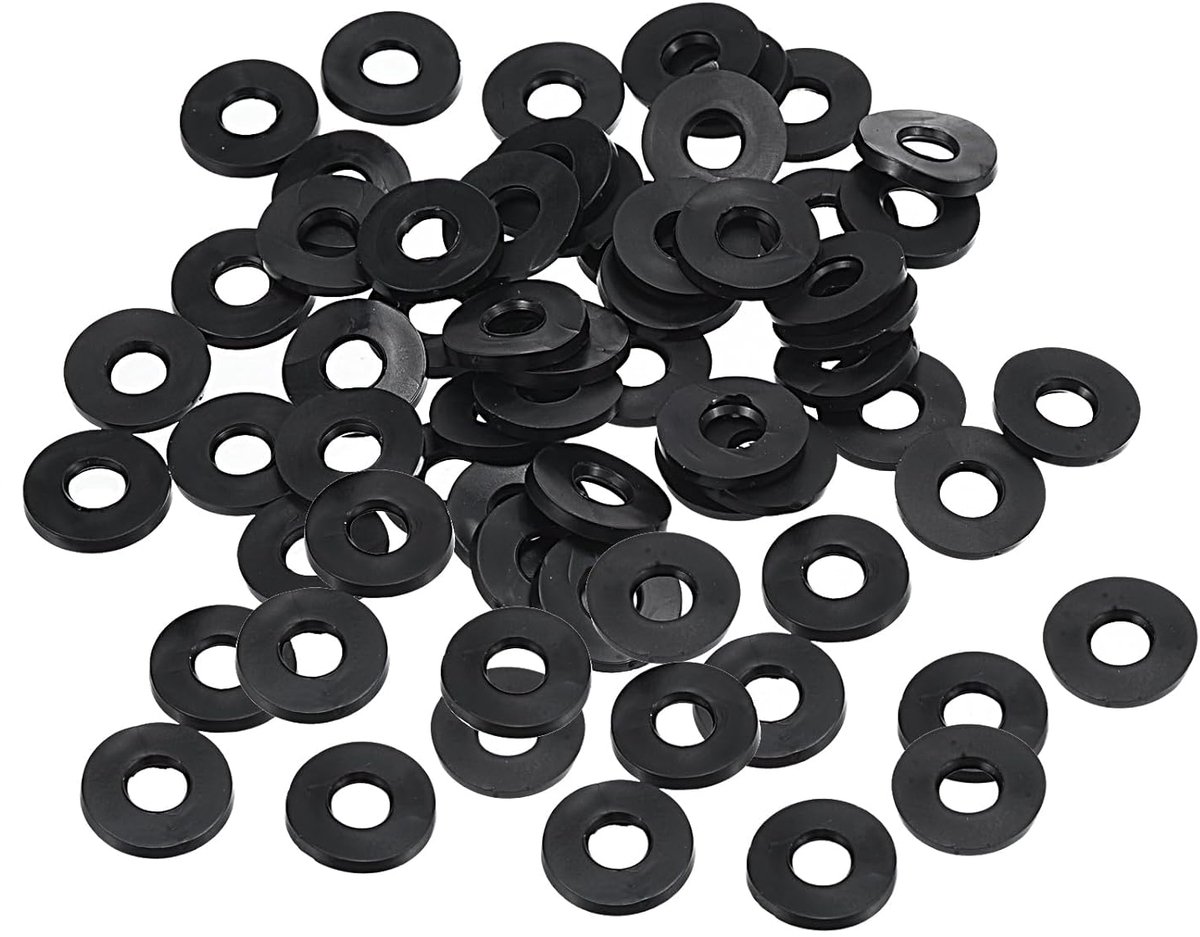 M8 Rubberen sluitringen, rubberen afdichting, rond, 60 stuks, 8 mm ID, 21 mm OD, 2 mm dik, platte sluitringen, set, afdichtingsrubber voor kraanbuis, bevestigingsschroef, zwart
