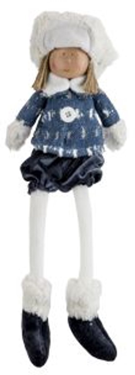 Cosy @ Home Winterkind Remi Sitting Blauw 18x10xh45c