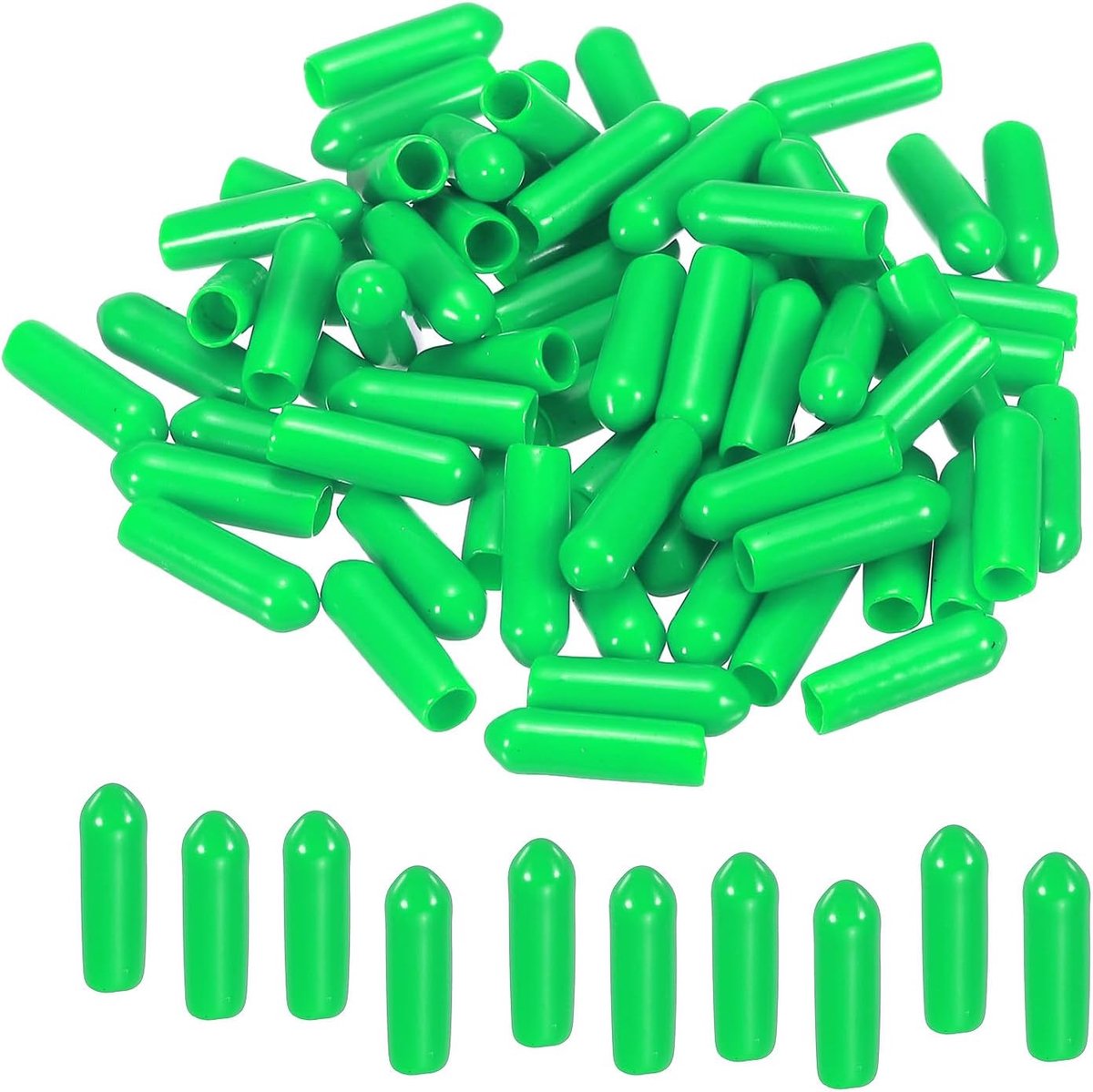 sourcing map 200 stuks 4 mm rubberen eindkappen cover PVC vinyl schroeven schroefdraad beschermer ronde draad plank kappen voor schroeven bouten buisleiding hekpalen groen
