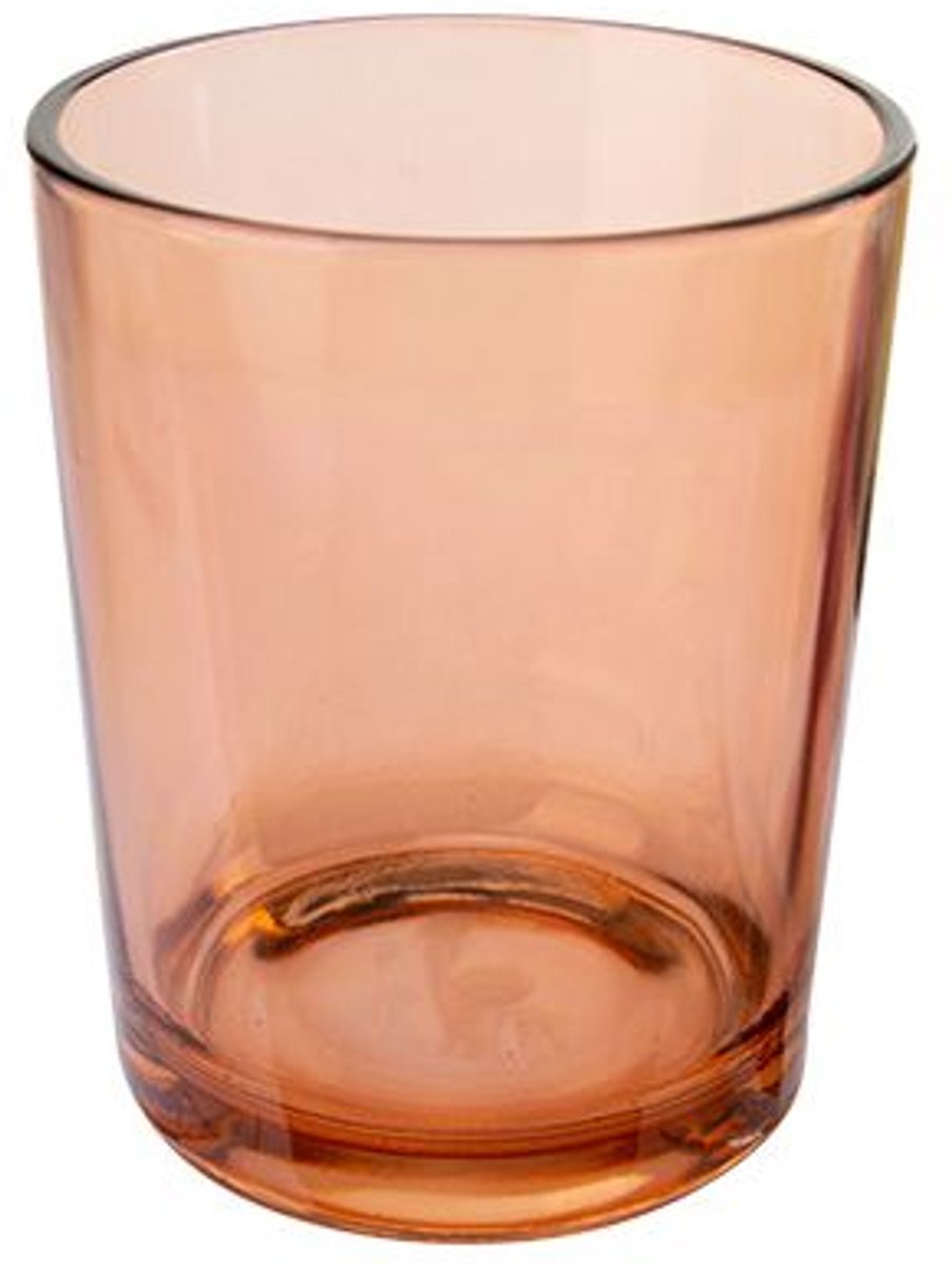 Theelichthouder Basic Roze D10xh12,5cm G Las