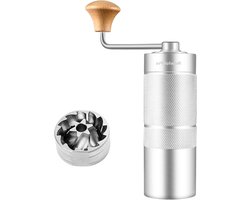Hand Koffiemolen - Koffiebonen Molen - Verse Koffie Maken - 24 Maalstanden - 25g Capaciteit - Zilver