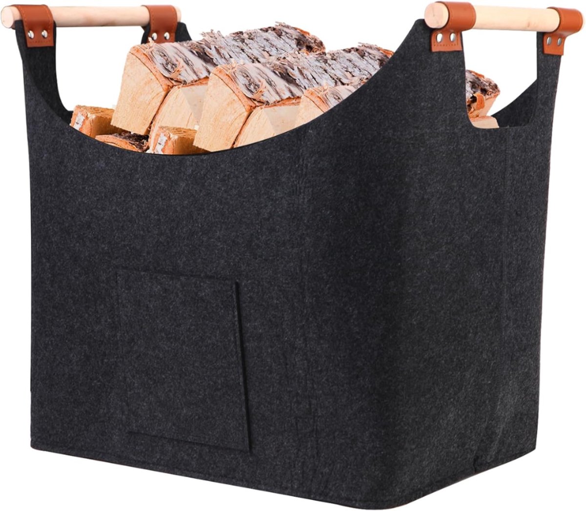 ZRNS® Mand voor Kachelhout - Pelletkorf voor Houtkachel - Bewaardoos - 60 Liter