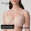 Nude voorgevormde beugel bh met ruitjespatroon, kant aan de zijkant en strikje middenvoor.