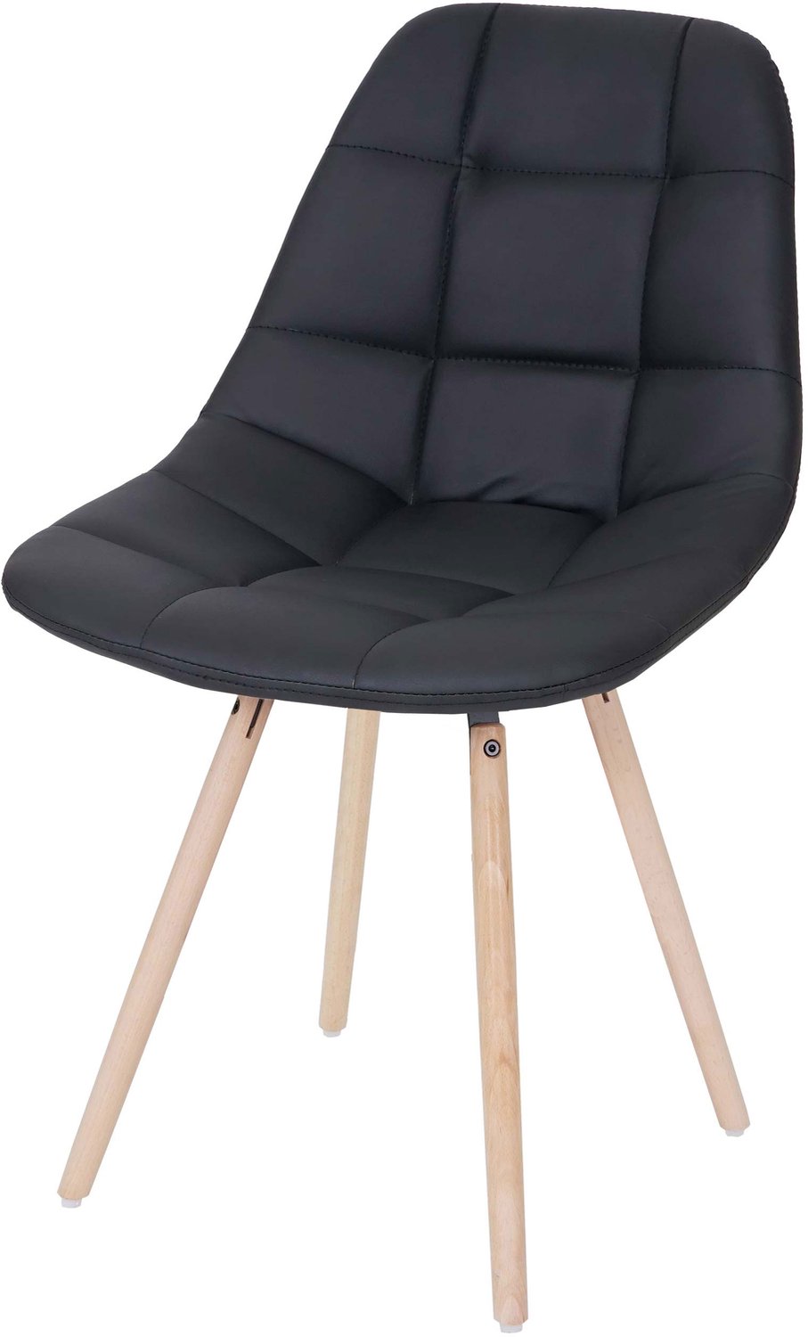 MCW Eetkamerstoel MCW-A60 II, keukenstoel, retro jaren 50 design ~ kunstleder zwart