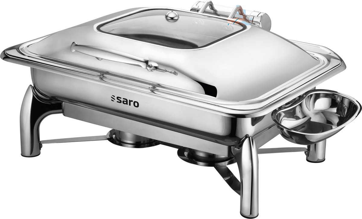 SARO Voedselverwarmer 213-1200 RVS Chafing Dish met 1/1 GN 9 Liter Inductiegeschikt