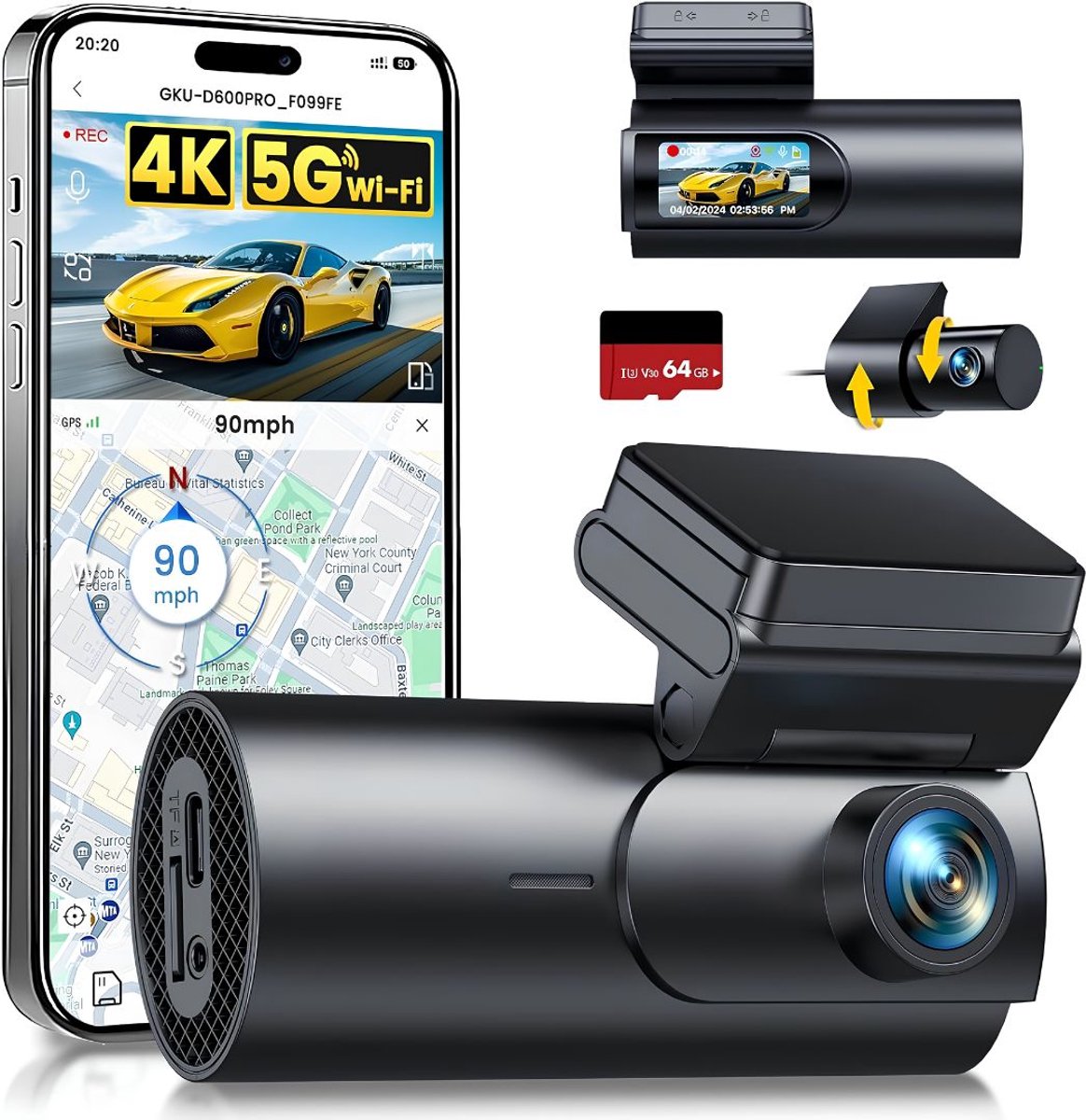 NIVA® Dashcam - Autocamera voor Auto - Compacte Autocamera - Zwart - 3cm x 5cm x 10cm