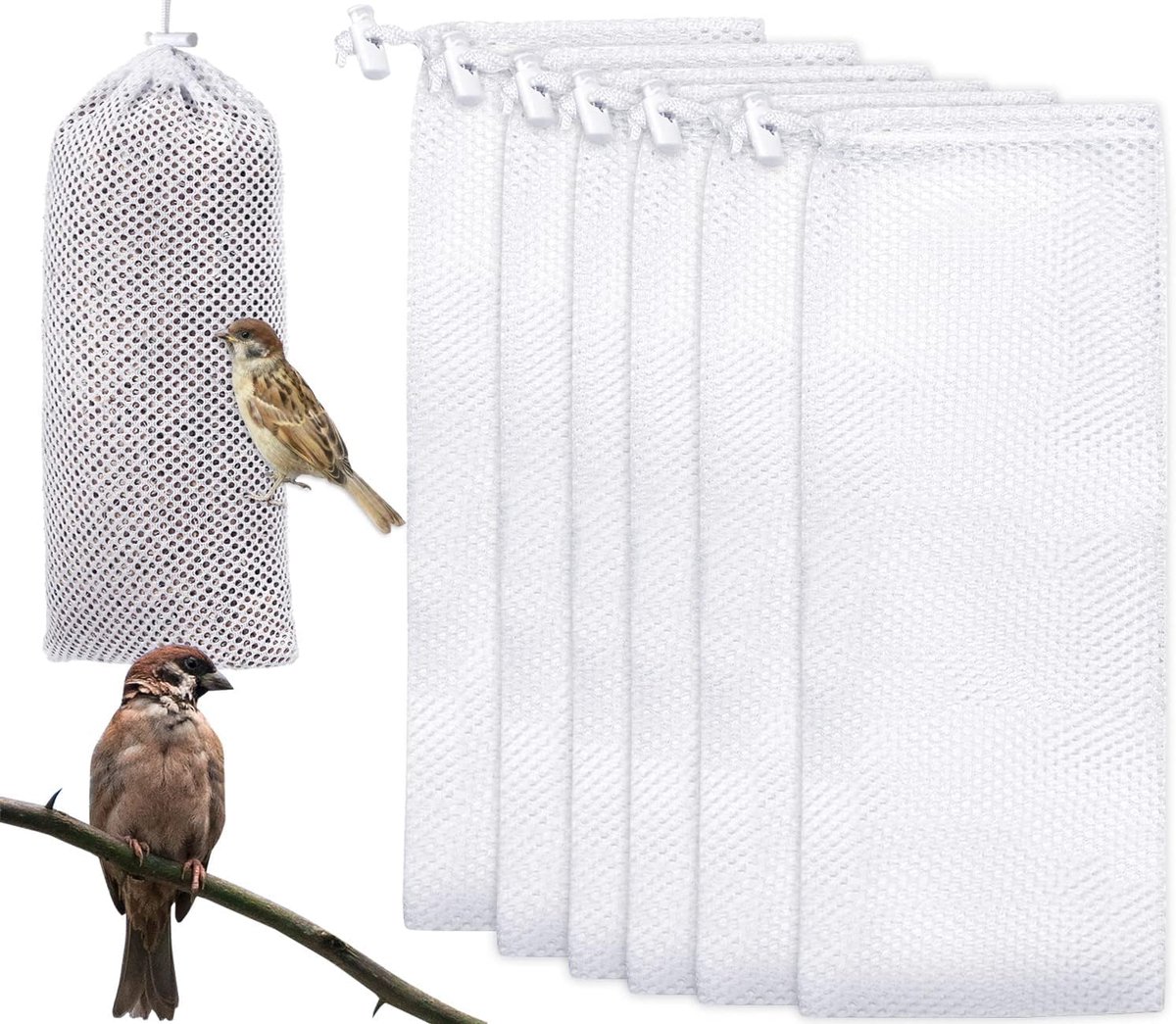 Vogelvoederbak - Distelbloem-voederbak - Vogelvoederbak - Vogelbenodigdheden - Geschikt voor vogels - Voederbak voor wilde vogels - Wit - 10 x 40 cm