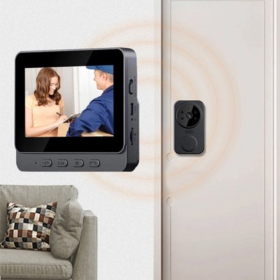 Draadloze Videodeurbel - Videodeurbel met Monitor - 4,3-inch IPS-Kleurenscherm - Infrarood Nachtzicht met 70° Kijkhoek - Tweerichtings-Video-intercom - SD-Kaartopslag tot 256 GB - Voor Voordeur, Appartement en Woning — afbeelding 3