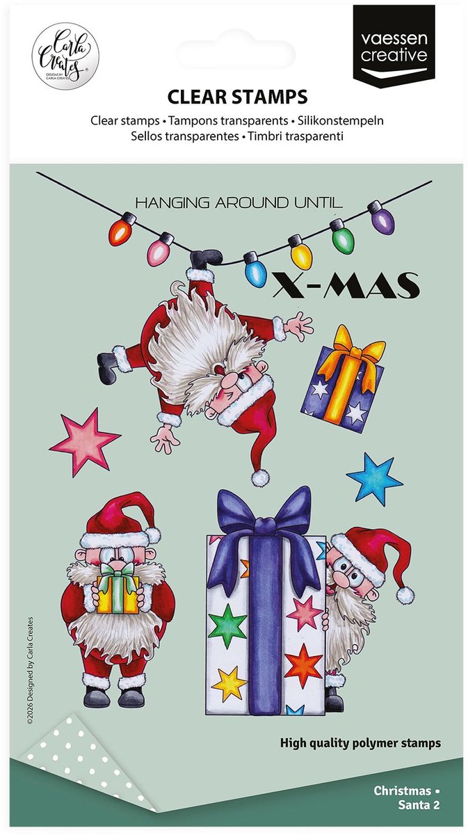 Vaessen Creative Clear Stamps - Kerstman - 10 st. - Transparante Stempels - By Carla Creates