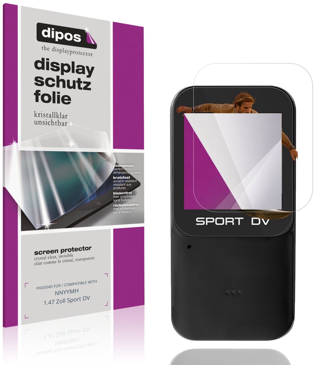 dipos – 4x Beschermfolie geschikt voor NNYYMH 1.47 Inch Sport DV | Krasbestendige & heldere Screenprotector Ultra-Thin